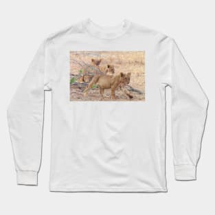 Three Wild African Lion Cubs Long Sleeve T-Shirt